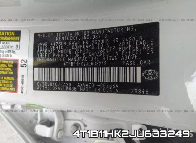 4T1B11HK2JU633249 фото 10