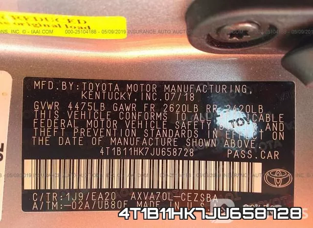 4T1B11HK7JU658728 фото 10