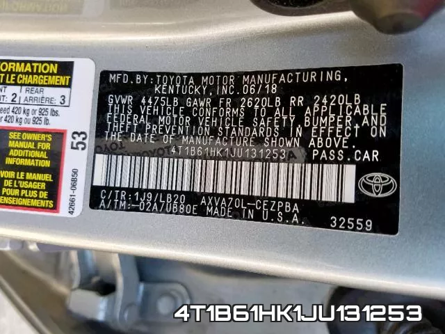 4T1B61HK1JU131253 фото 2