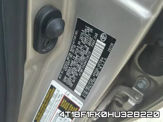 4T1BF1FK0HU328220 фото 2