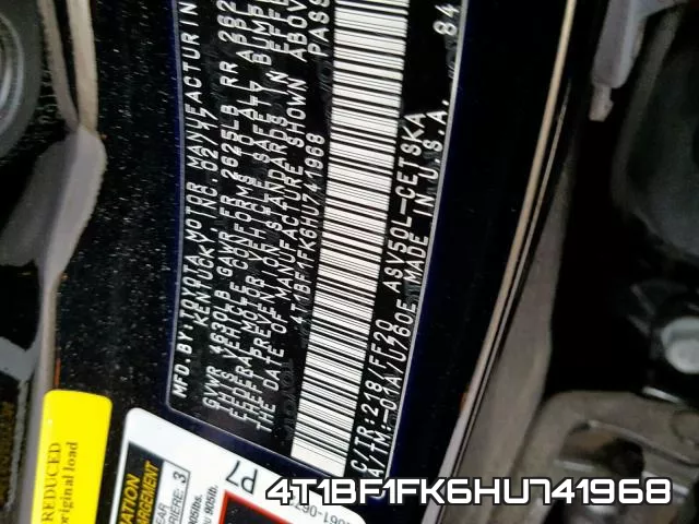 4T1BF1FK6HU741968 фото 2