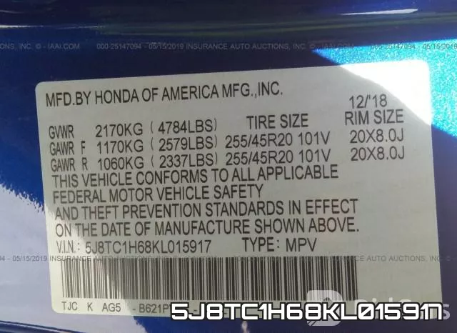5J8TC1H68KL015917 фото 10