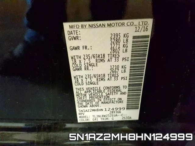 5N1AZ2MH8HN124999 фото 2