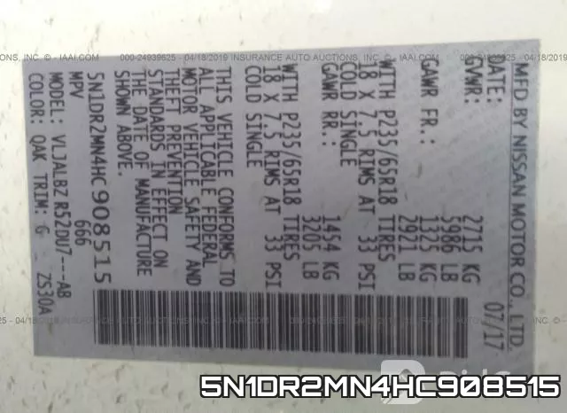 5N1DR2MN4HC908515 фото 10