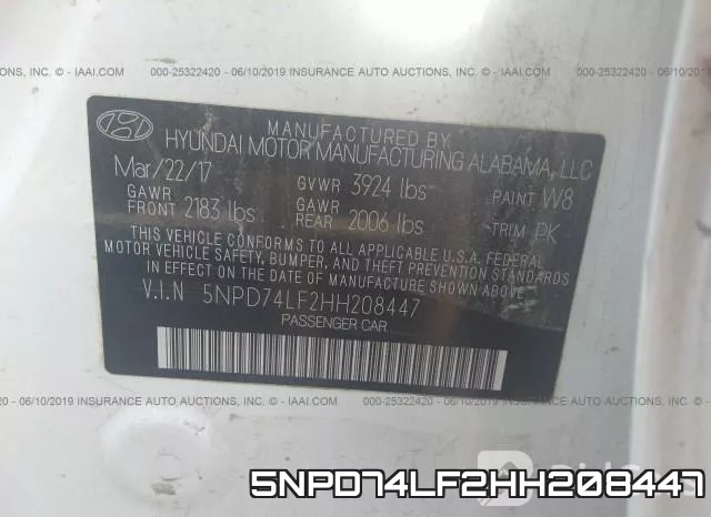 5NPD74LF2HH208447 фото 10