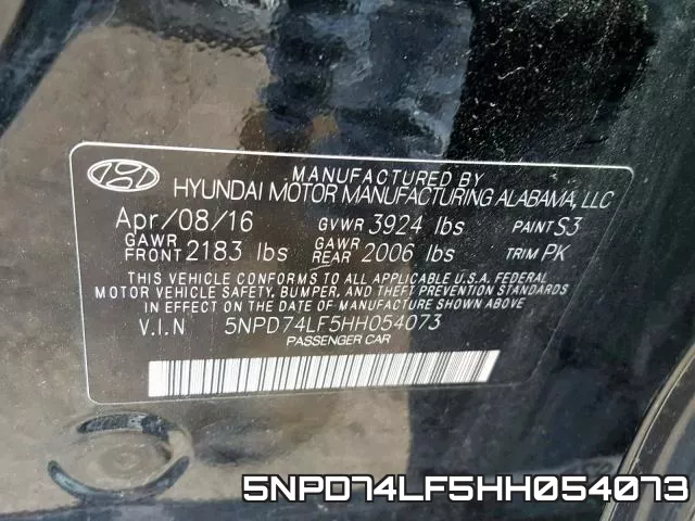 5NPD74LF5HH054073 фото 2