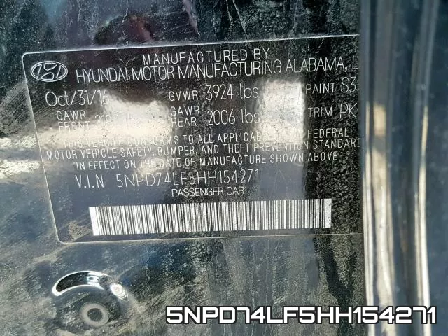 5NPD74LF5HH154271 фото 2
