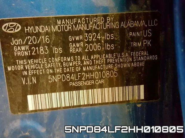 5NPD84LF2HH010805 фото 2
