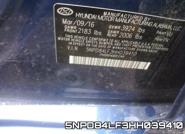 5NPD84LF3HH039410 фото 10