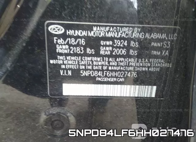 5NPD84LF6HH027476 фото 10