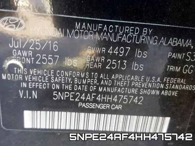 5NPE24AF4HH475742 фото 2