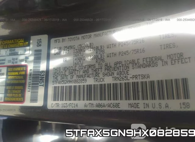 5TFAX5GN9HX082859 фото 10