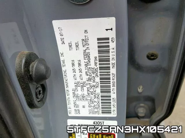 5TFCZ5AN3HX105421 фото 2