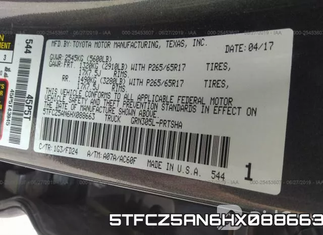 5TFCZ5AN6HX088663 фото 10