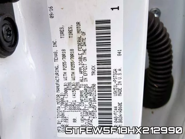 5TFEW5F18HX212990 фото 2