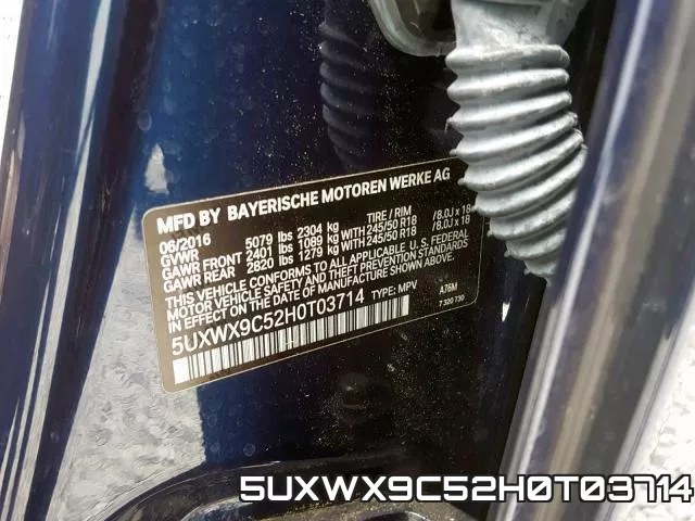 5UXWX9C52H0T03714 фото 2