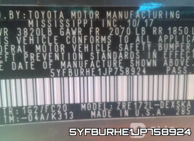 5YFBURHE1JP758924 фото 10