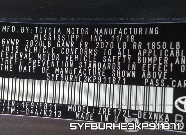 5YFBURHE3KP911871 фото 10