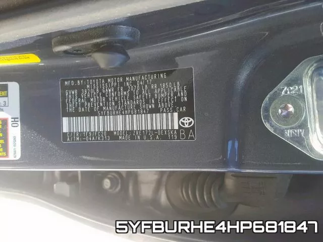 5YFBURHE4HP681847 фото 2