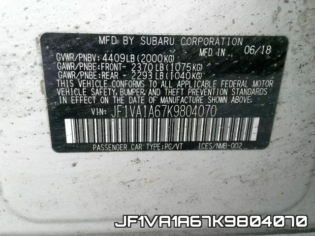 JF1VA1A67K9804070 фото 2