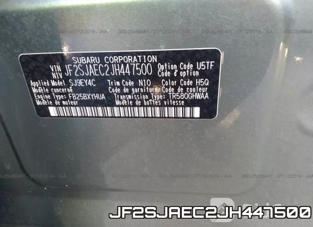 JF2SJAEC2JH447500 фото 10