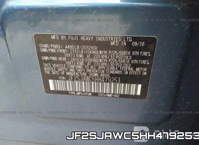 JF2SJAWC5HH479253 фото 10
