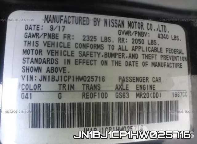 JN1BJ1CP1HW025716 фото 10