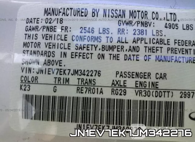 JN1EV7EK7JM342276 фото 9