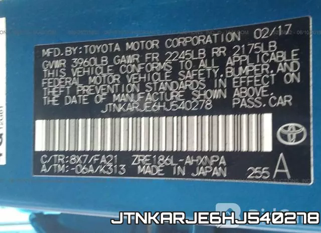 JTNKARJE6HJ540278 фото 10