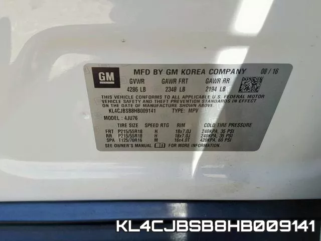 KL4CJBSB8HB009141 фото 2