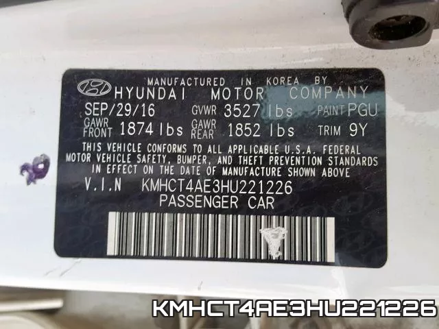 KMHCT4AE3HU221226 фото 2