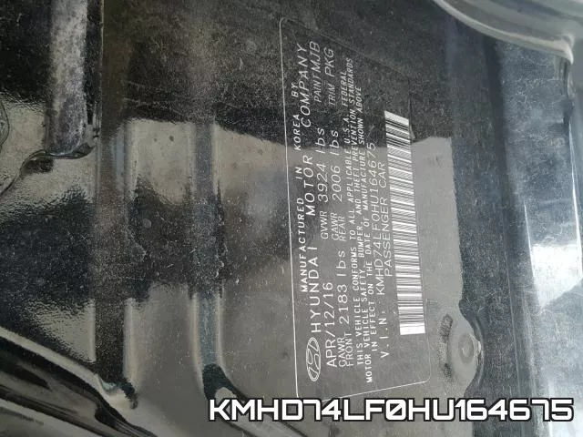 KMHD74LF0HU164675 фото 2