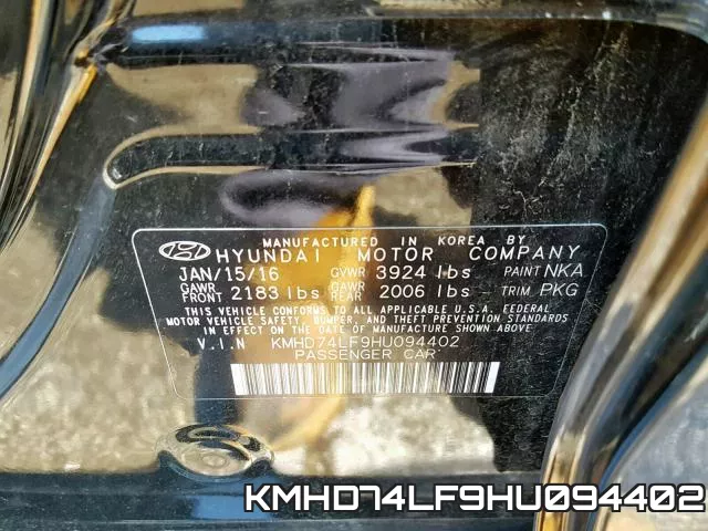 KMHD74LF9HU094402 фото 2