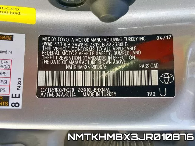 NMTKHMBX3JR010876 фото 2