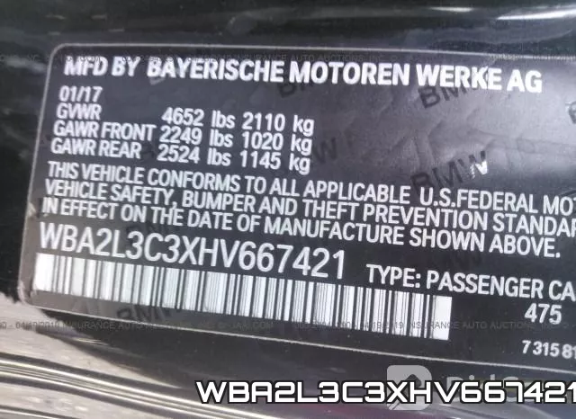 WBA2L3C3XHV667421 фото 10