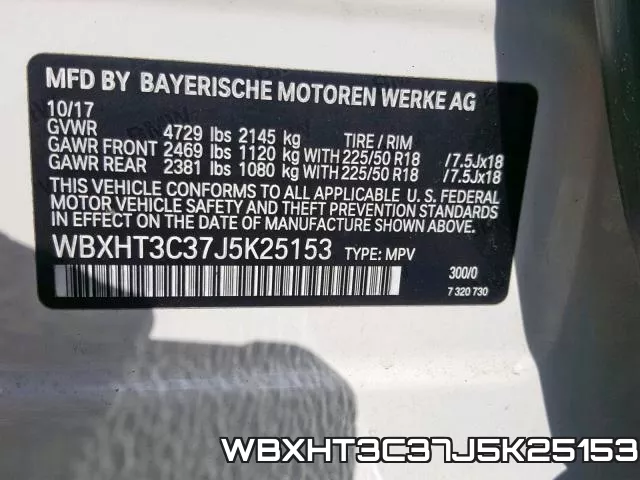 WBXHT3C37J5K25153 фото 2