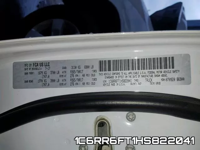 1C6RR6FT1HS822041 фото 2