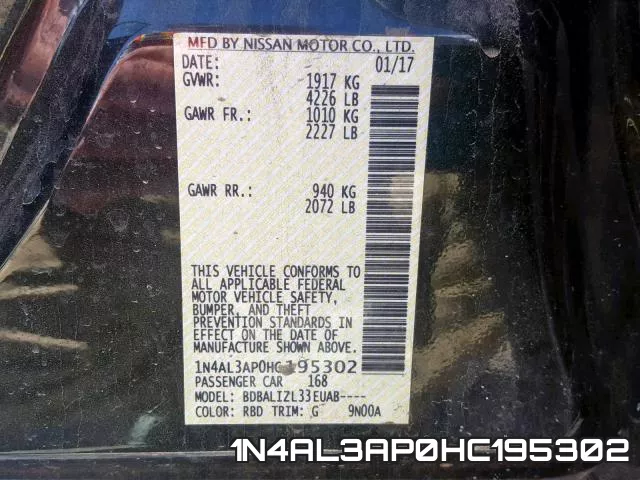 1N4AL3AP0HC195302 фото 2