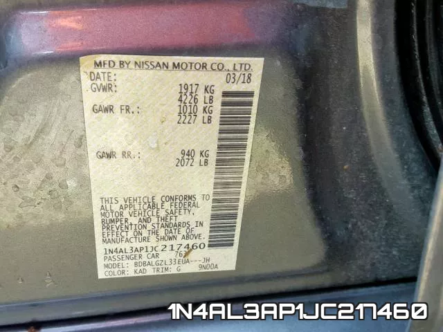 1N4AL3AP1JC217460 фото 2