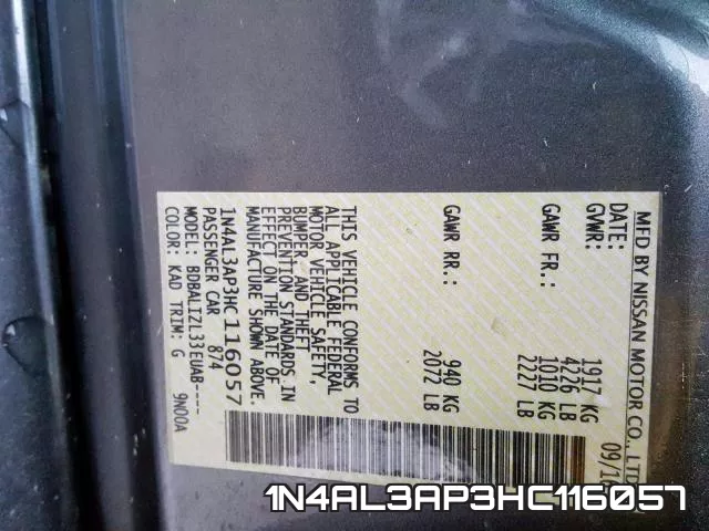 1N4AL3AP3HC116057 фото 2