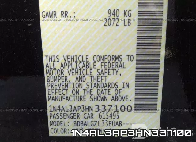 1N4AL3AP3HN337100 фото 10