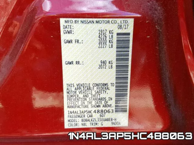 1N4AL3AP5HC488063 фото 2