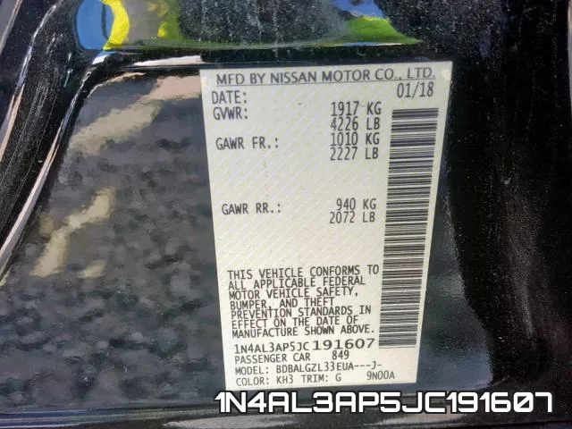 1N4AL3AP5JC191607 фото 2
