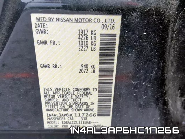 1N4AL3AP6HC117266 фото 2