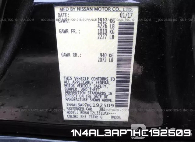1N4AL3AP7HC192509 фото 10