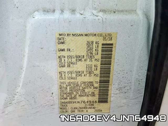 1N6AD0EV4JN764948 фото 2