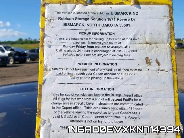 1N6AD0EVXKN714394 фото 10