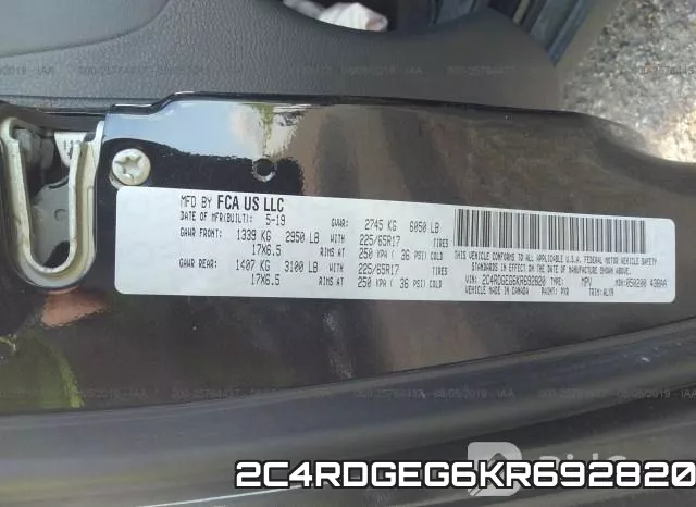 2C4RDGEG6KR692820 фото 10