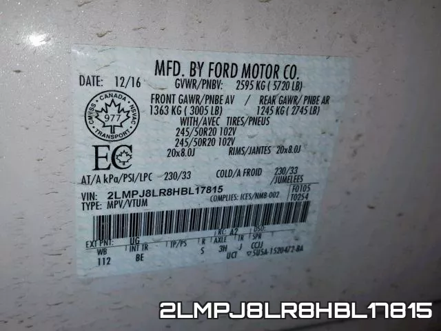 2LMPJ8LR8HBL17815 фото 2