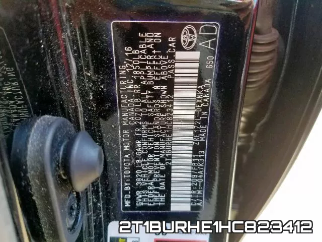 2T1BURHE1HC823412 фото 2